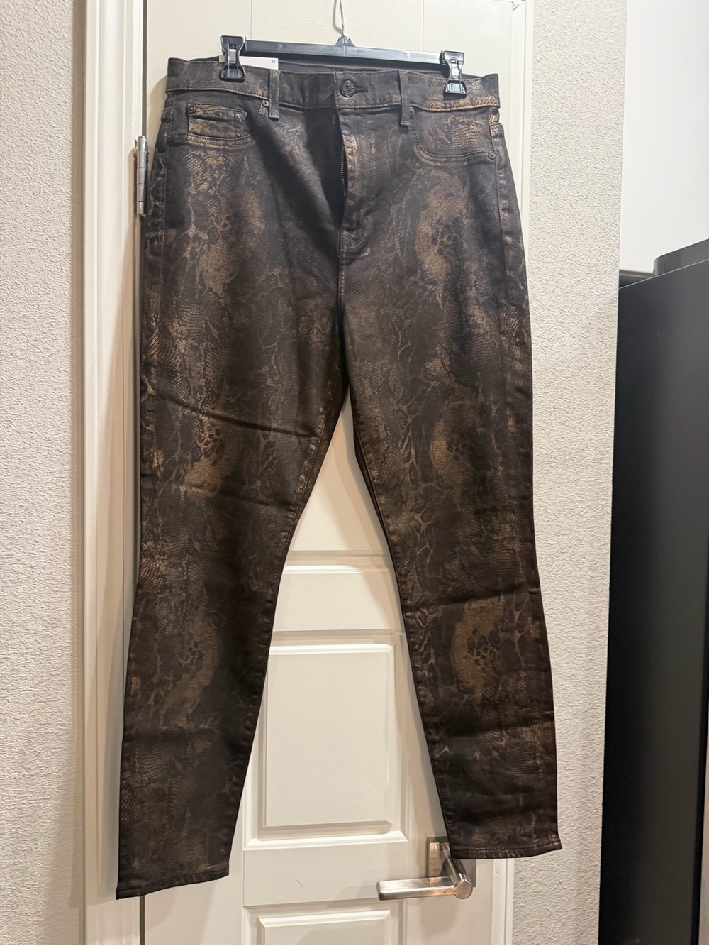 Women’s 7For All Mankind Snake-Print Jeans in Dark Brown